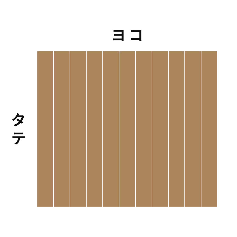当店取り扱い商品は全て縦に平行に板目がございます。