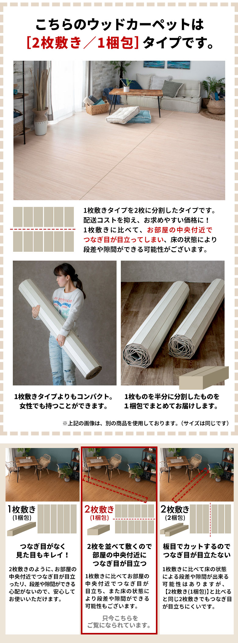 敷きやすいウッドカーペットで和室をフローリングに簡単模様替え