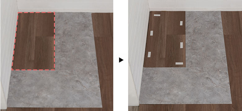 ボンド施工式フロアタイル両面テープでの施工方法