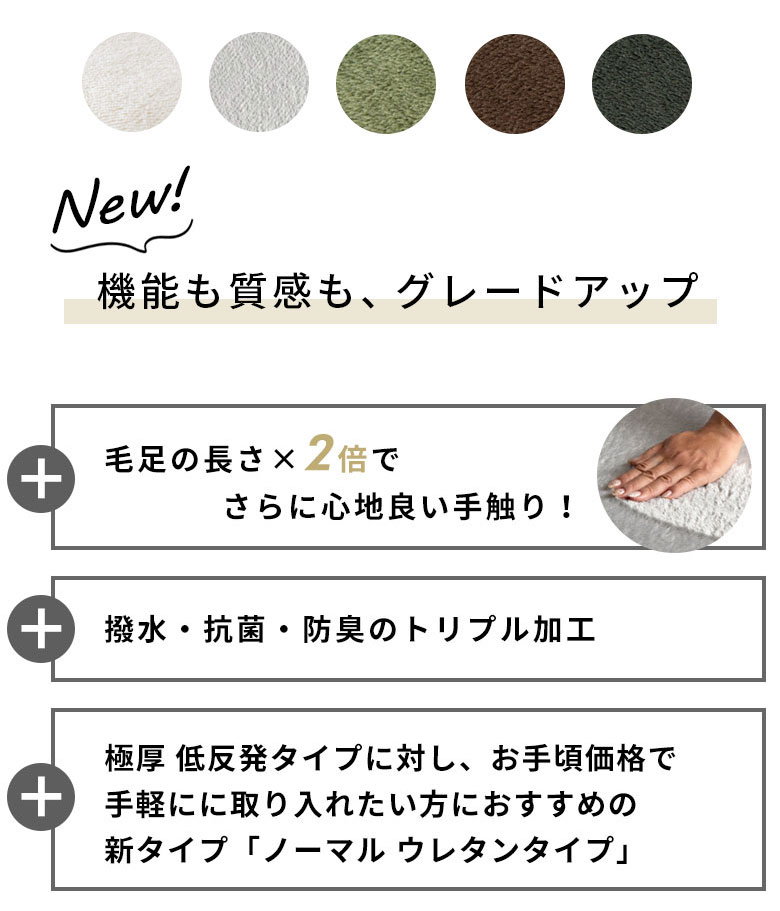 機能も質感もグレードアップしたウレタンラグ