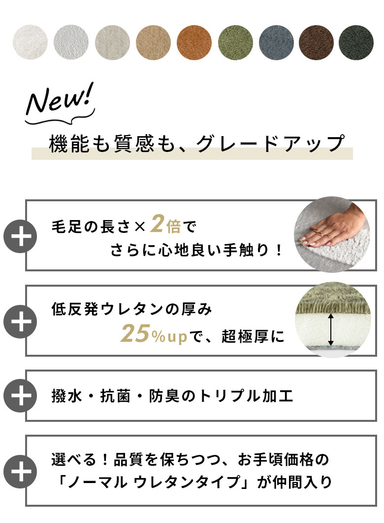 機能も質感もグレードアップしたウレタンラグ