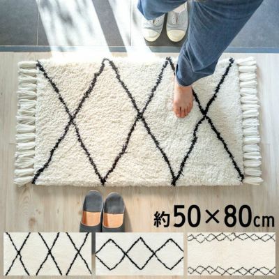 玄関マット ラグマット 約50cm×80cm ベニオワレン風 ベニオワレン風 メッシュ
