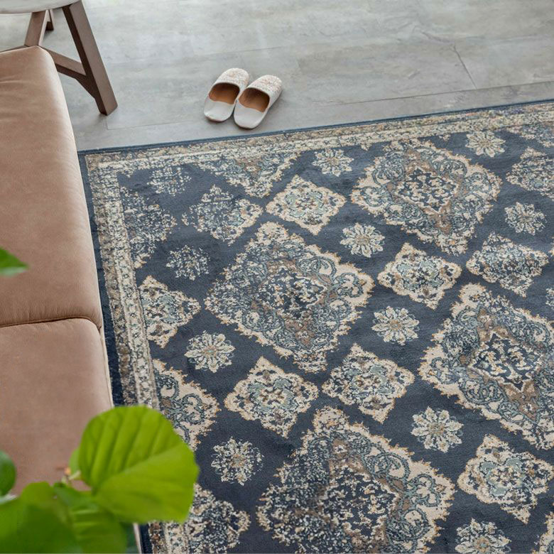 ラグマットオリエンタル柄[約185cmx185cm]【カーペットラグカーペット長方形ラグ絨毯じゅうたんCARPETらぐアジアン雑貨敷物マット】