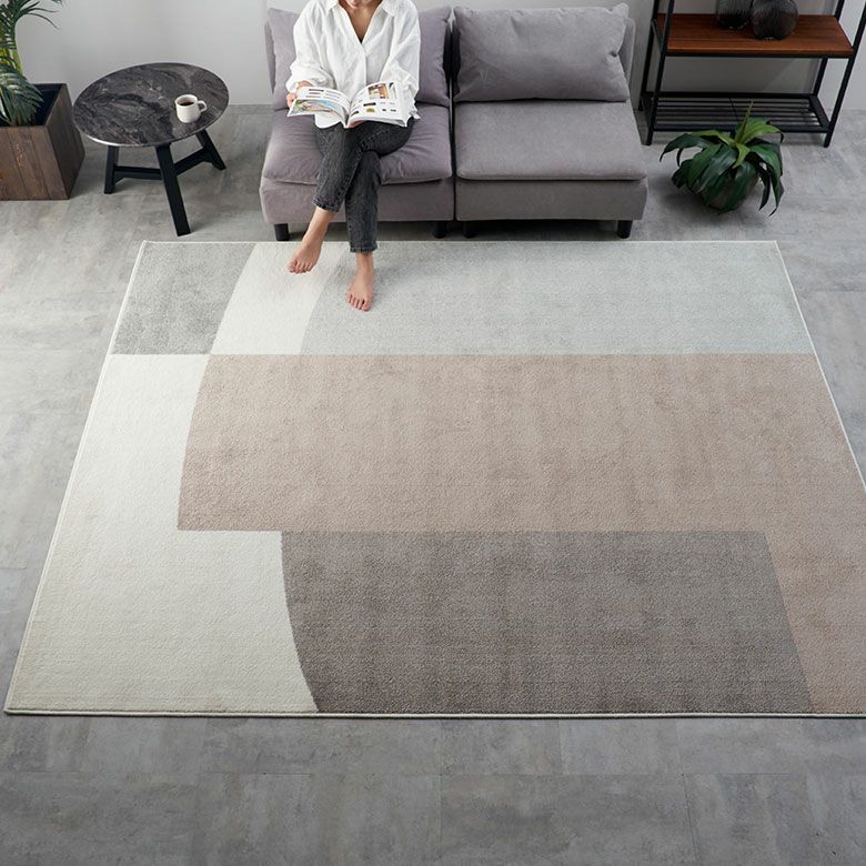 モダン幾何学模様ラグアースカラー 200×250cm ウィルトン織り