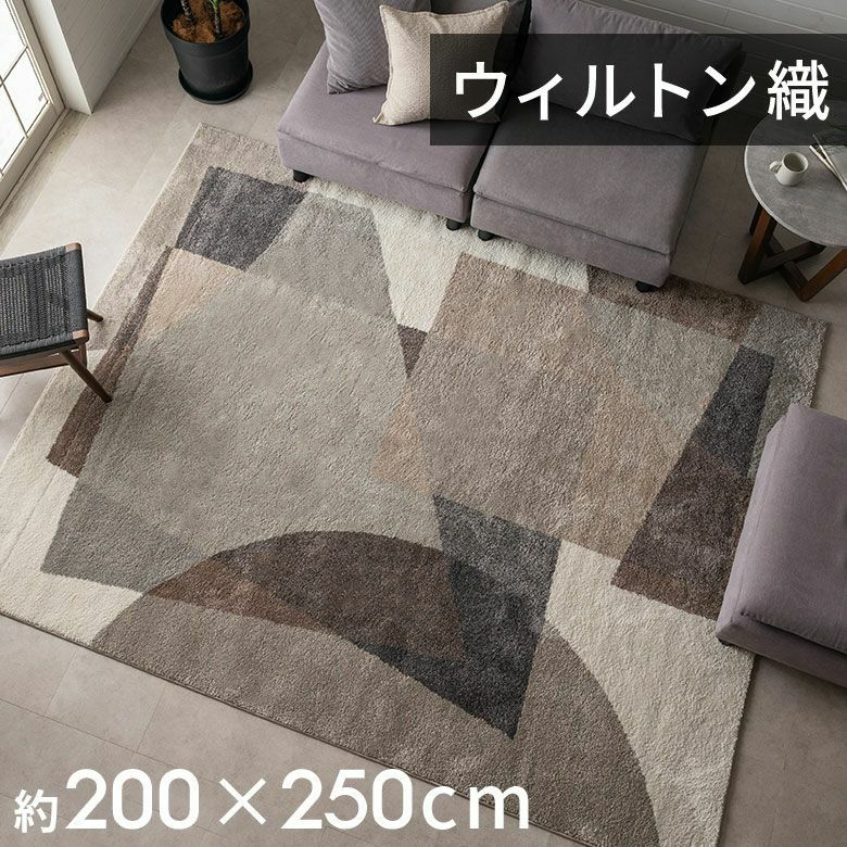 床暖房対応・オールシーズン使いやすいアブストラクトデザインの