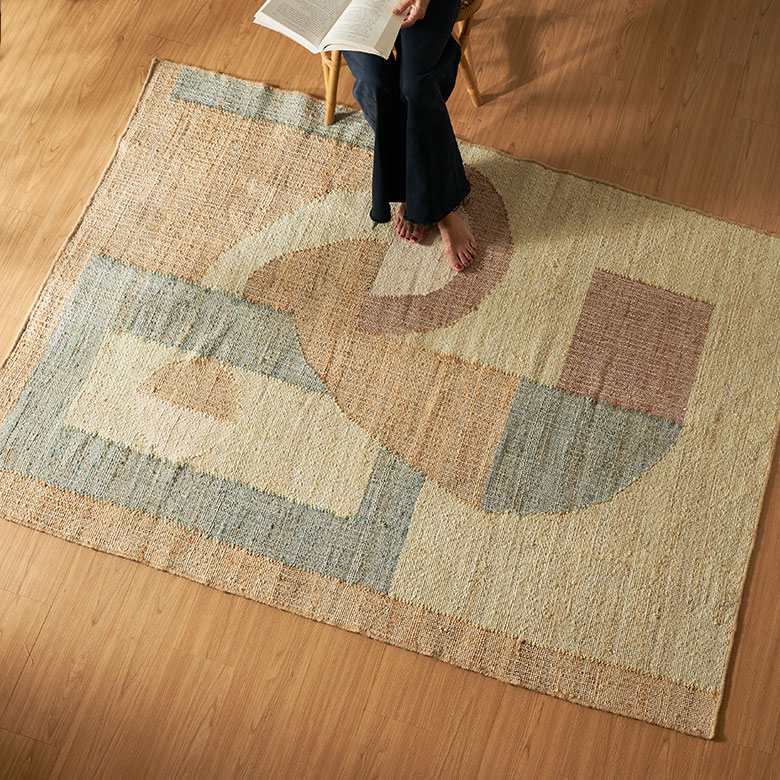 ジュート麻ラグカーペット130190ラグマットラグカーペットラグマット天然素材ハンドメイドジュートラグ自然素材手織り絨毯センターラグ1.5畳じゅうたんおしゃれ北欧リゾートインテリア西海岸ラグサーフスタイルカリフォルニアスタイル[34644]