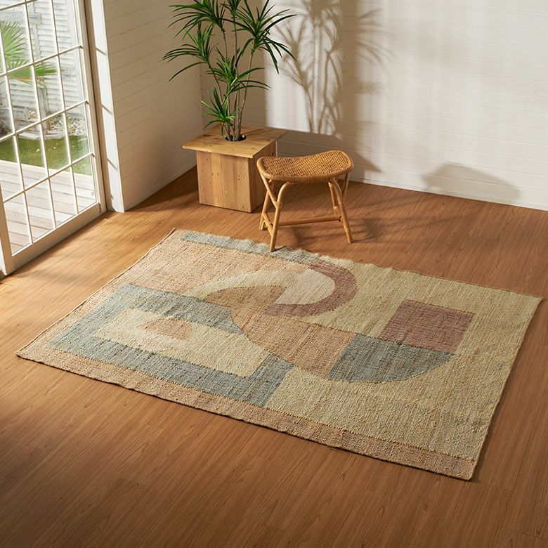 ラグ・カーペット USED HAND MADE RUG ジュートで編まれたインドのハンドメイドラグカーペット